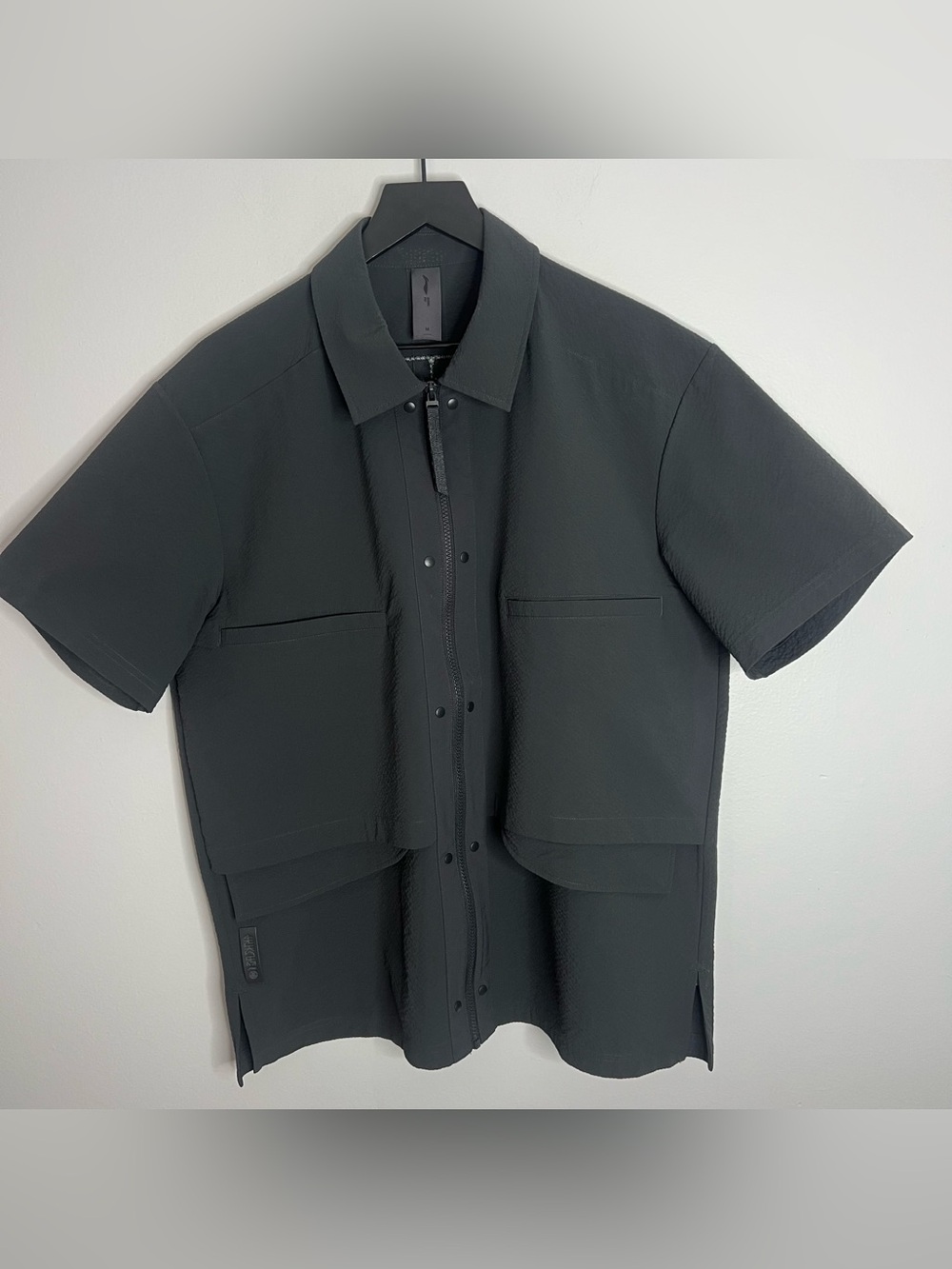 Li-Ning x Jackie Chan Kung Fu Short Sleeve Shirt Mens Medium Grey Limited *BOXY*